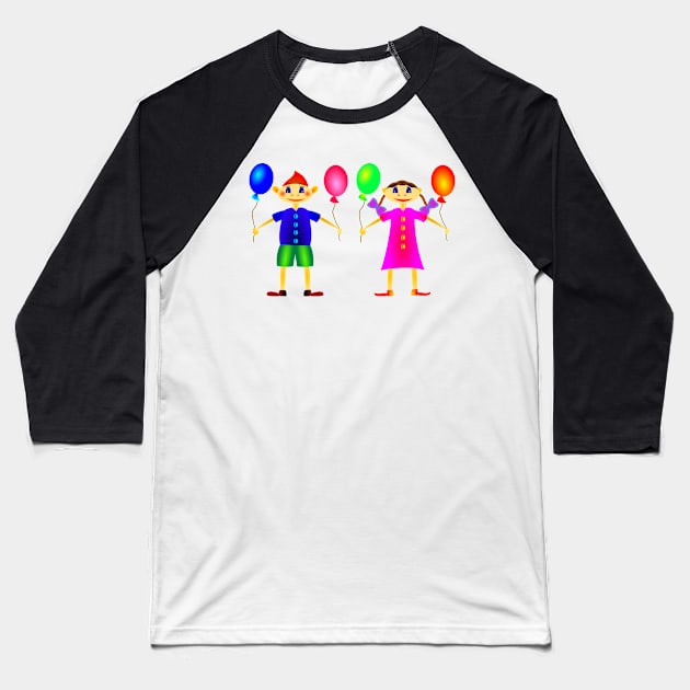 Happy kids Baseball T-Shirt by Elonium